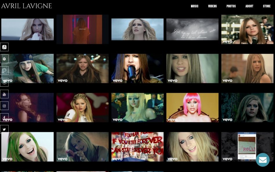 Avril Lavigne – The Official Website of Avril LavigneのWEBデザイン