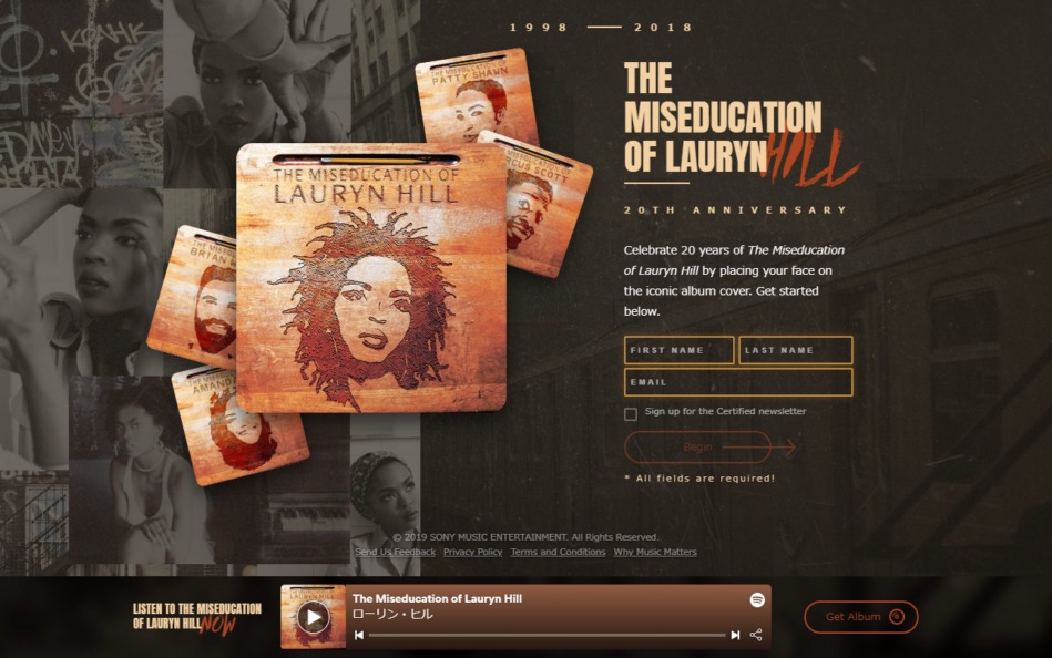 The Miseducation of Lauryn HillのWEBデザイン