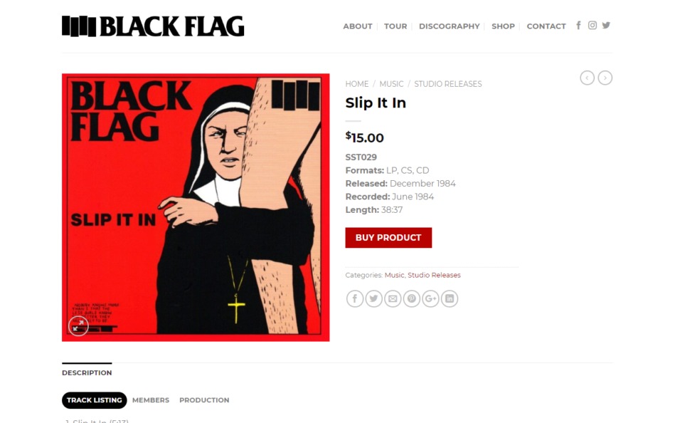 Black Flag – Black FlagのWEBデザイン