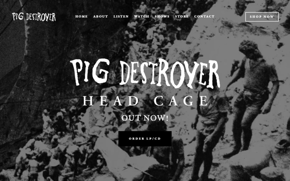 PIG DESTROYERのWEBデザイン