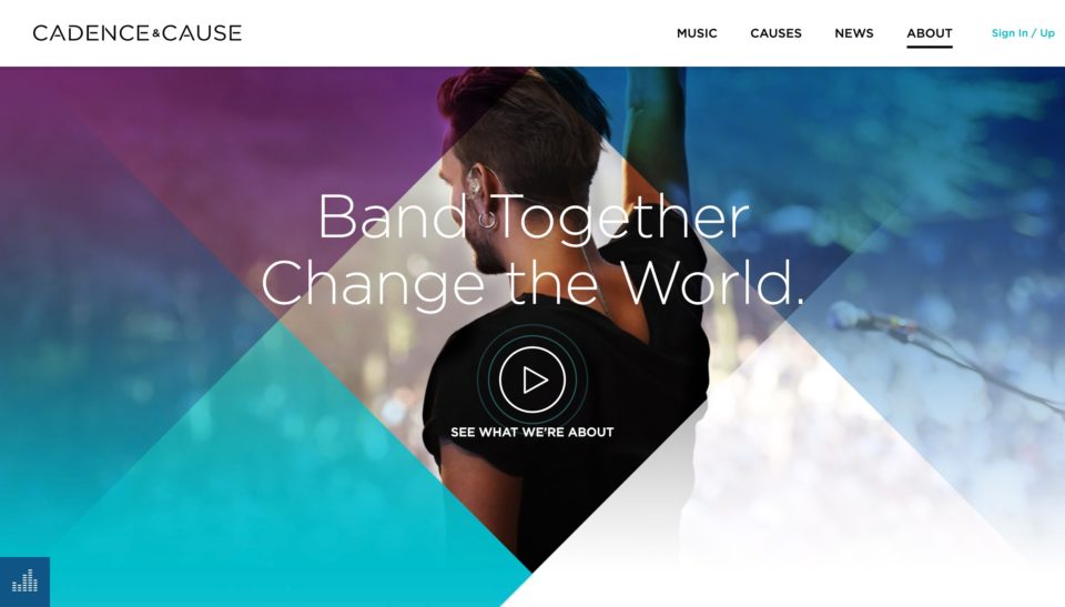 Listen Today. Change Tomorrow. | Cadence & CauseのWEBデザイン