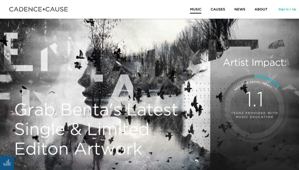 Listen Today. Change Tomorrow. | Cadence & CauseのWEBデザイン