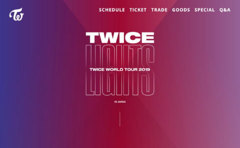 TWICE WORLD TOUR 2019‘TWICELIGHTS’IN JAPAN｜TWICE OFFICIAL SITEのWEBデザイン