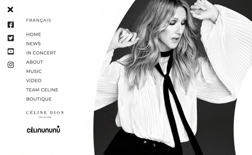 CelineDion.com | The Official Website of Celine DionのWEBデザイン
