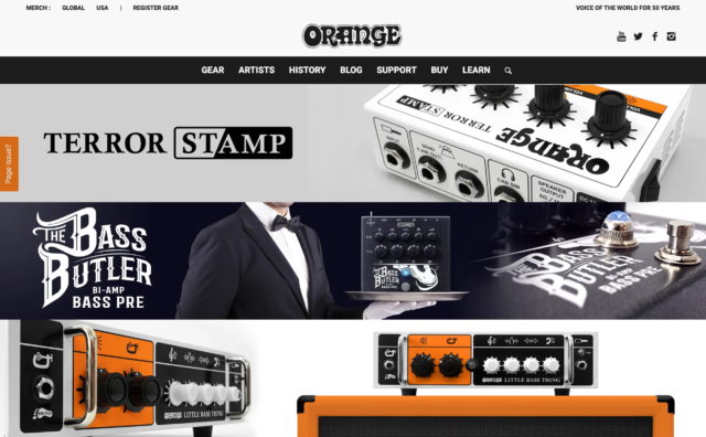 Orange Amps – British Guitar AmpsのWEBデザイン