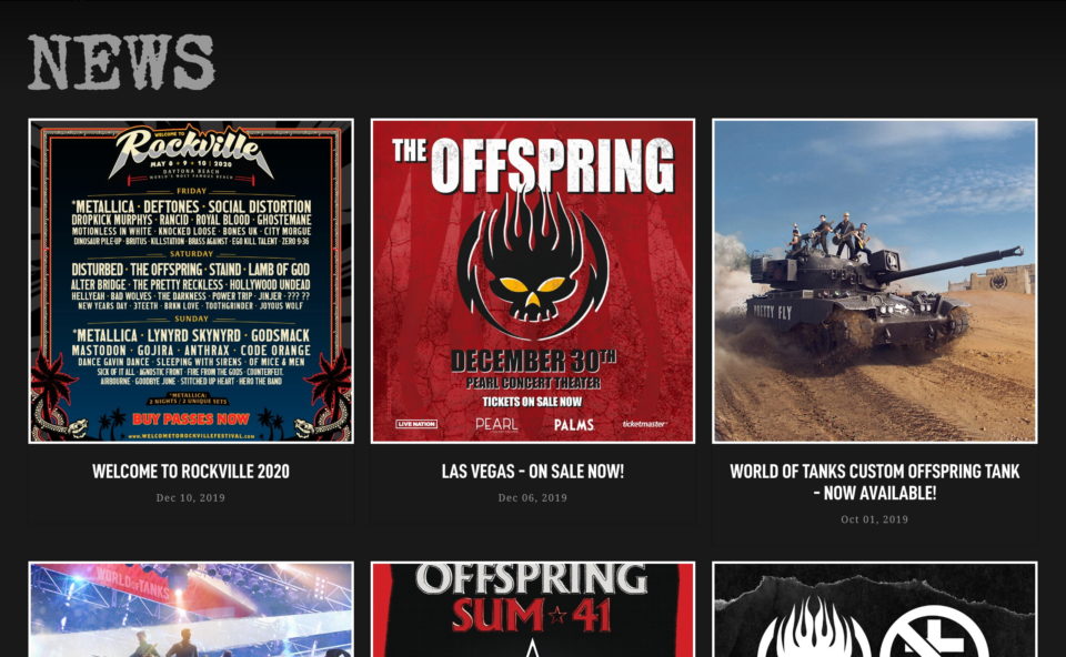 The OffspringのWEBデザイン