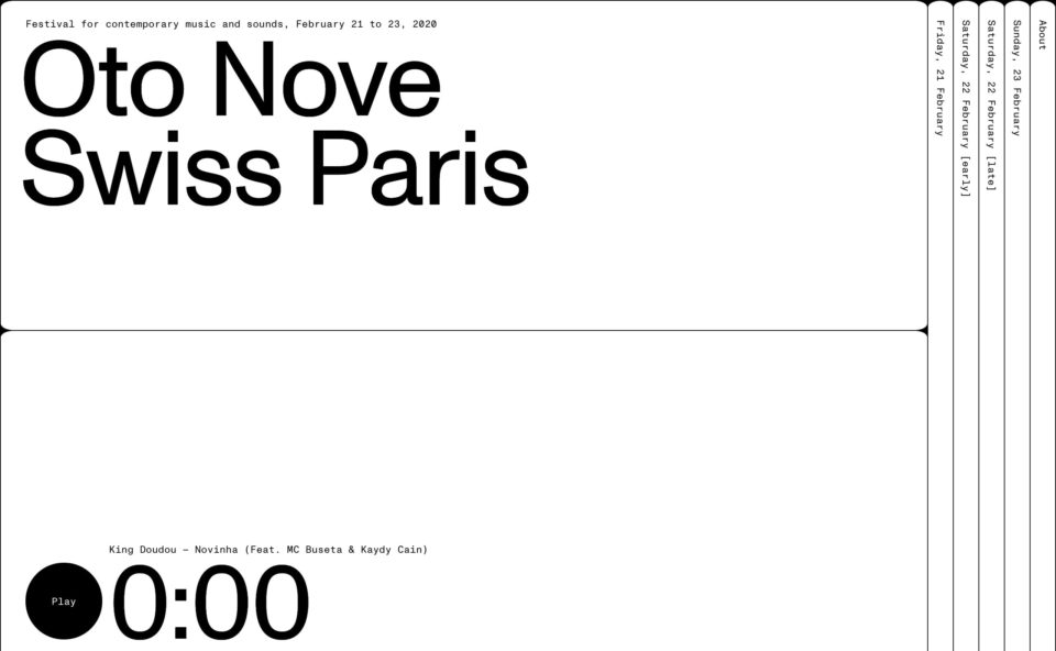 Oto Nove Swiss Paris, February 21 to 23, 2020のWEBデザイン