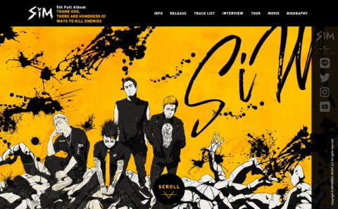 SiM 5th Full Album『THANK GOD, THERE ARE HUNDREDS OF WAYS TO KiLL ENEMiES』特設サイトのWEBデザイン
