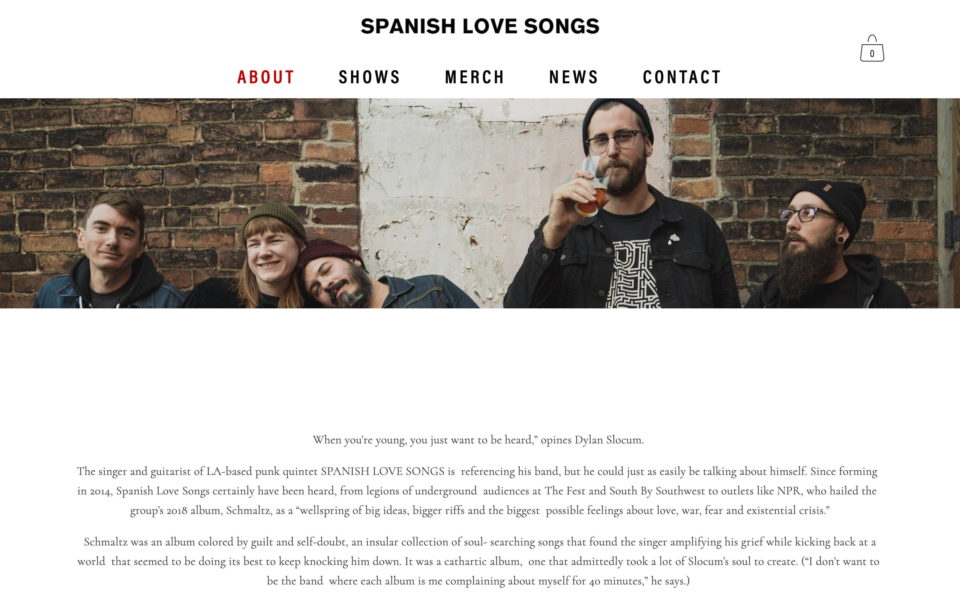 Spanish Love SongsのWEBデザイン