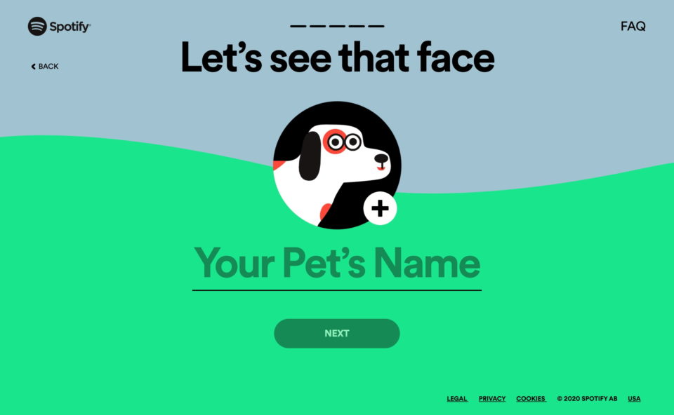 Home | Spotify for PetsのWEBデザイン