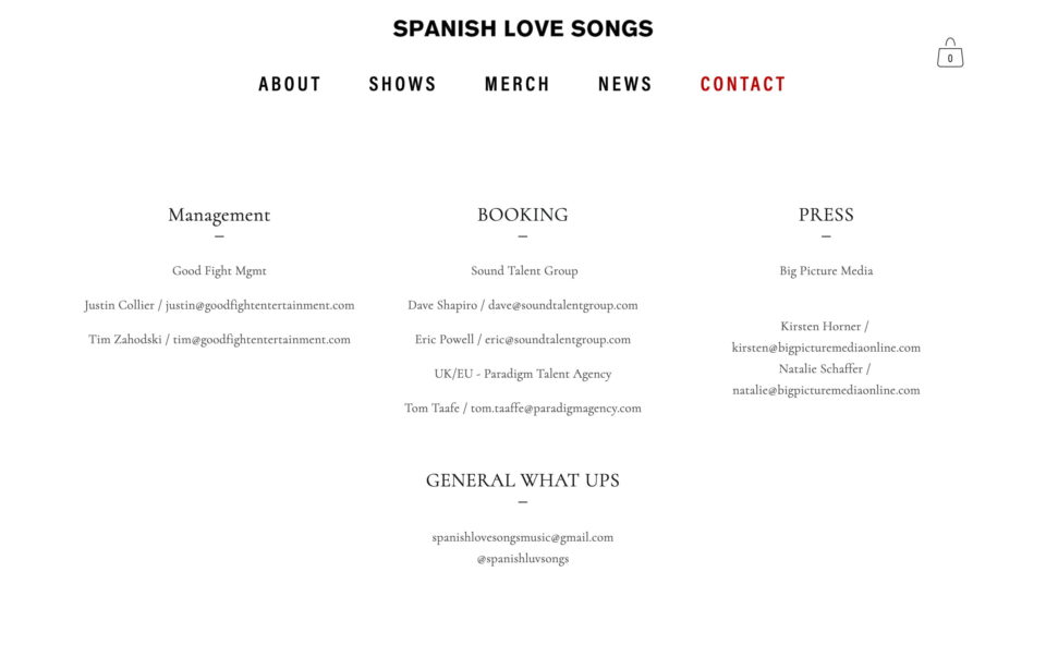 Spanish Love SongsのWEBデザイン