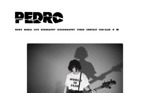 PEDRO OFFICIAL SITEのWEBデザイン
