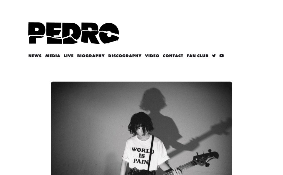 PEDRO OFFICIAL SITEのWEBデザイン