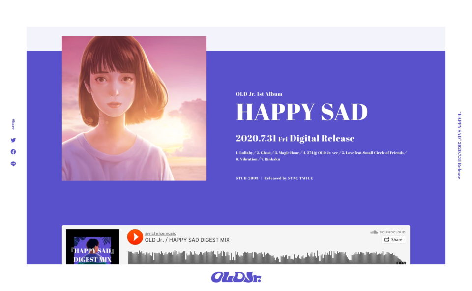 OLD Jr. Official Site | HAPPY SADのWEBデザイン