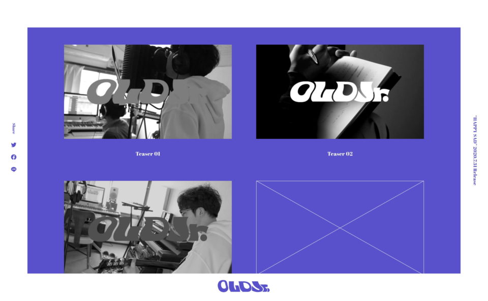 OLD Jr. Official Site | HAPPY SADのWEBデザイン