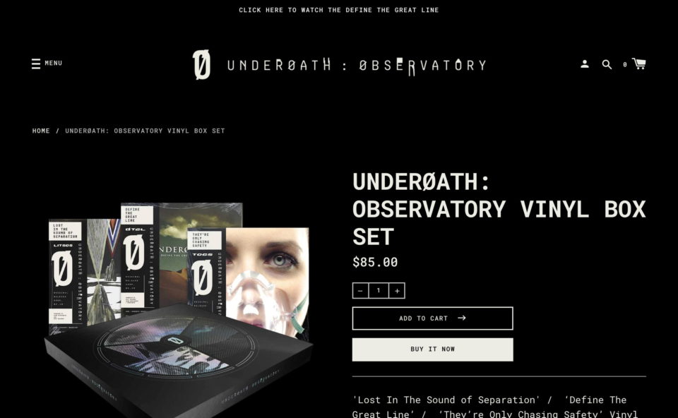 UNDERØATH: ØBSERVATORY – underoathobservatoryのWEBデザイン