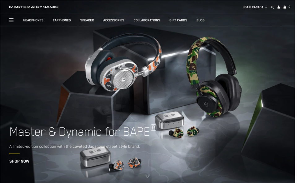 Professional Headphones & Luxury Earphones| Master & Dynamic OfficialのWEBデザイン