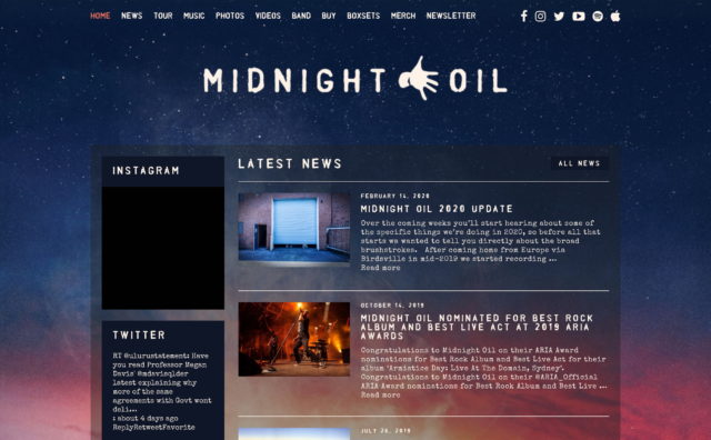 Midnight OilのWEBデザイン