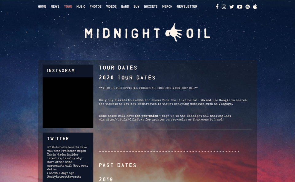 Midnight OilのWEBデザイン