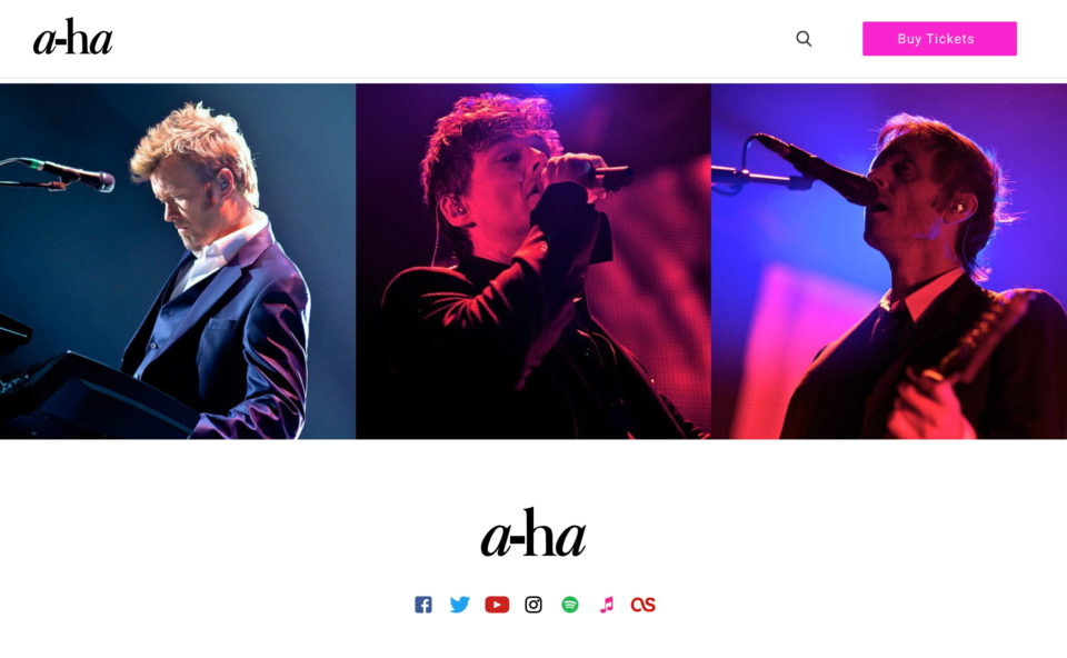 a-ha Official WebsiteのWEBデザイン