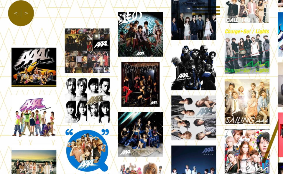 『AAA 15th Anniversary All Time Best -thanx AAA lot-』SPECIAL SITEのWEBデザイン
