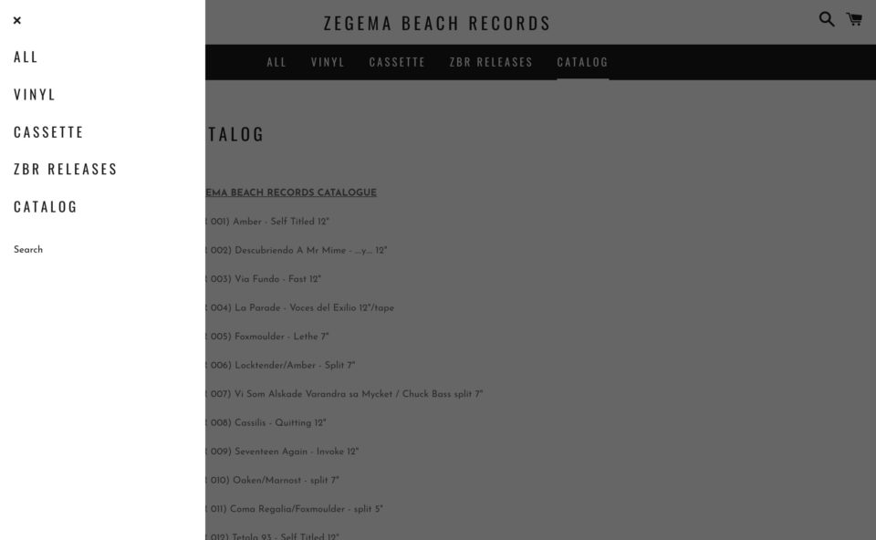 Zegema Beach Records – ZEGEMA BEACH RECORDSのWEBデザイン