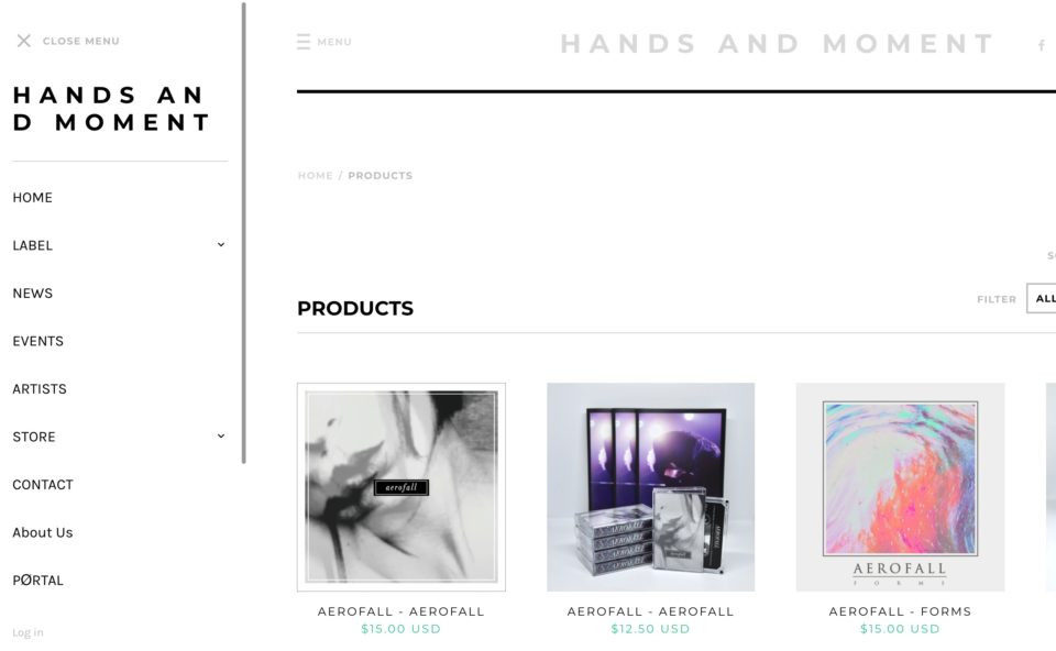 HANDS AND MOMENTのWEBデザイン