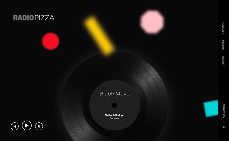 Black Move de Radio Pizza, la playlist pour confiner en mouvement.のWEBデザイン