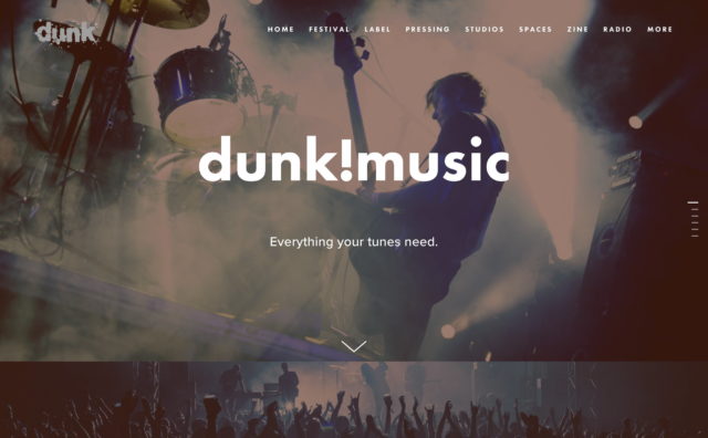 dunk!musicのWEBデザイン