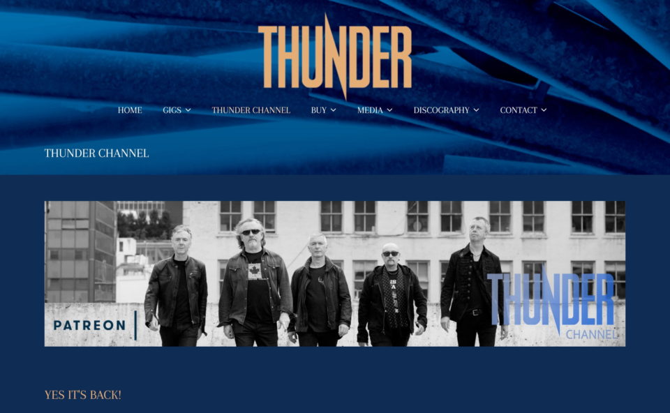 Thunder Online :: The Official Thunder Website – HOMEのWEBデザイン