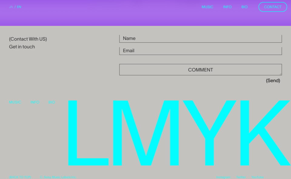 LMYK オフィシャルウェブサイト.のWEBデザイン