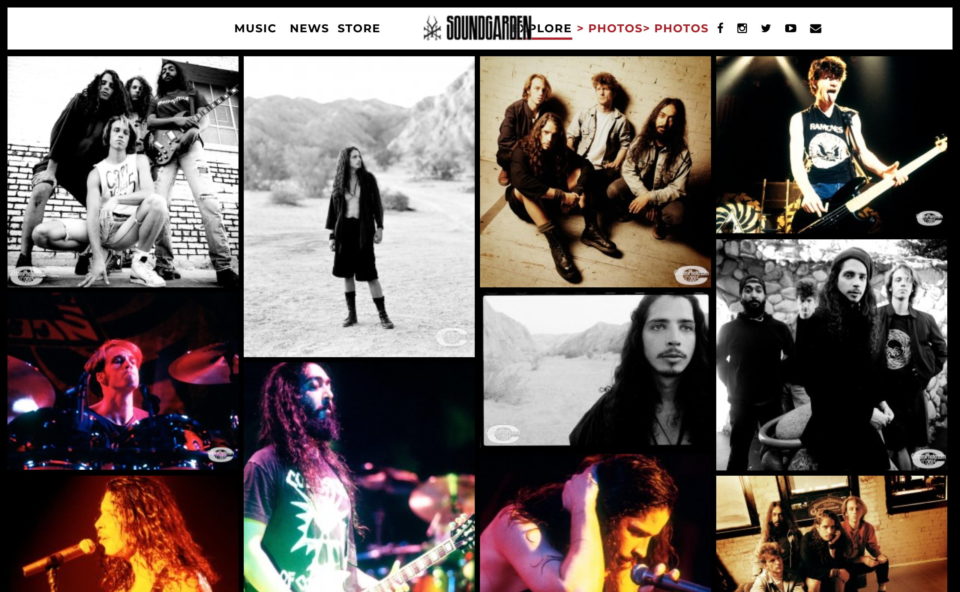 Official website for SoundgardenのWEBデザイン