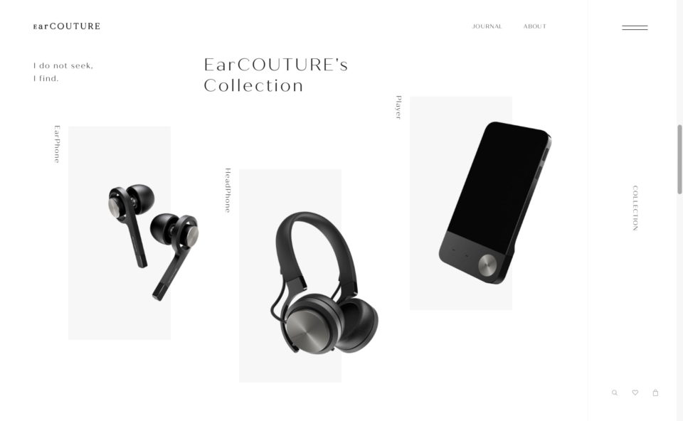 EarCOUTURE – Any good music must be an innovation.のWEBデザイン