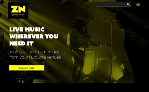 ZENN – Live music wherever you need itのWEBデザイン