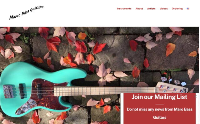 Marco Bass Guitars – Official Marco Bass Guitars WebsiteのWEBデザイン