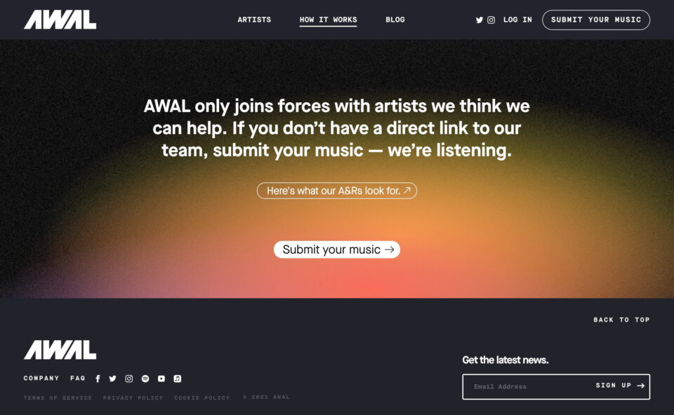 AWAL | Kobalt’s Answer to the Traditional Record LabelのWEBデザイン