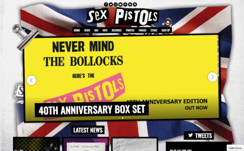 Sex Pistols | The Official WebsiteのWEBデザイン