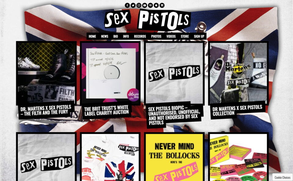 Sex Pistols | The Official WebsiteのWEBデザイン
