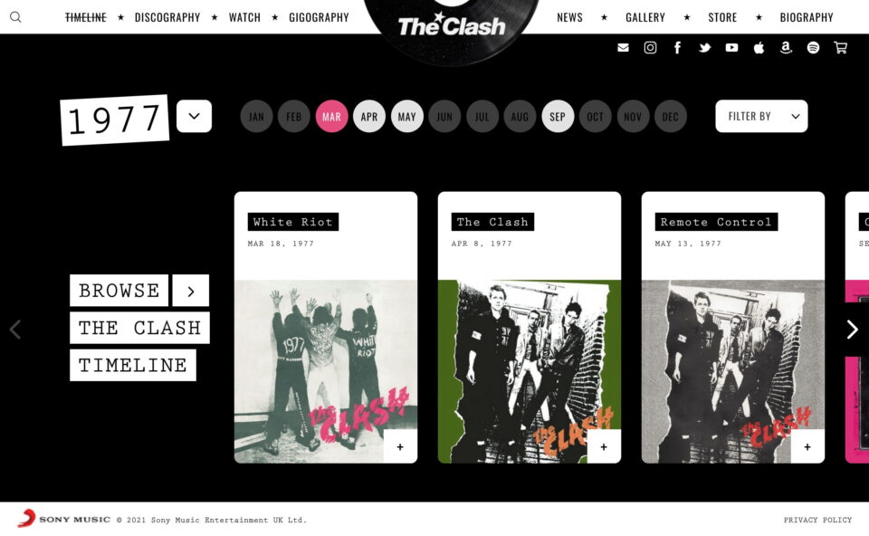 The Clash | Official WebsiteのWEBデザイン