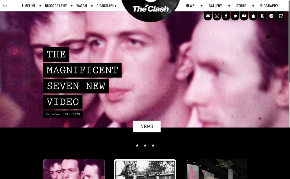 The Clash | Official WebsiteのWEBデザイン