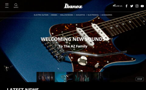 Ibanez guitars – アイバニーズ公式サイトのWEBデザイン