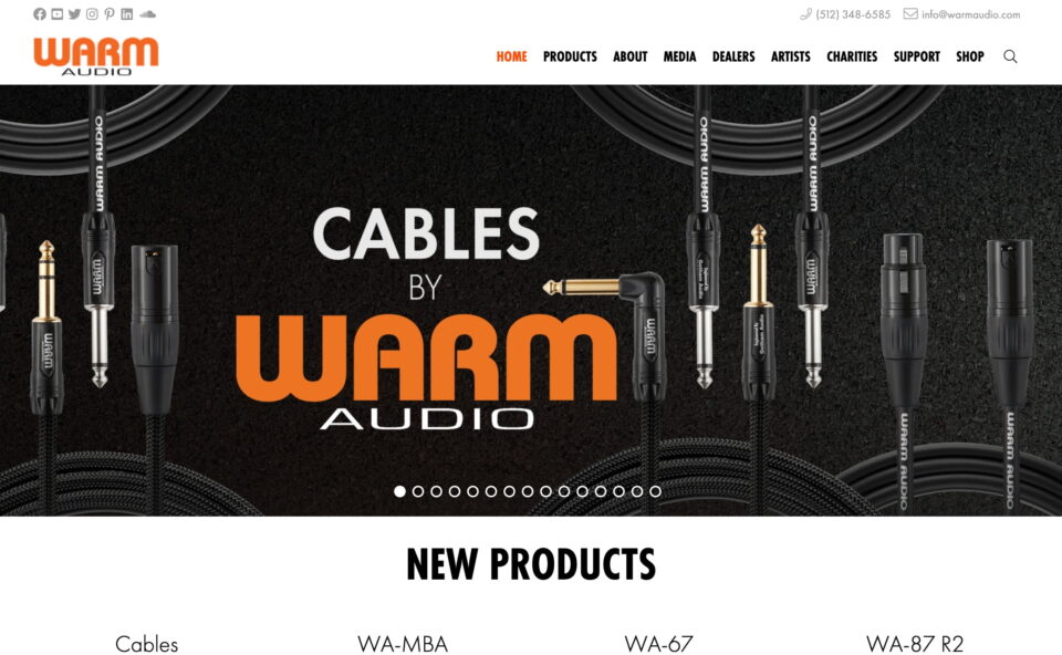 Warm Audio | Serious Gear . Seriously AffordableのWEBデザイン