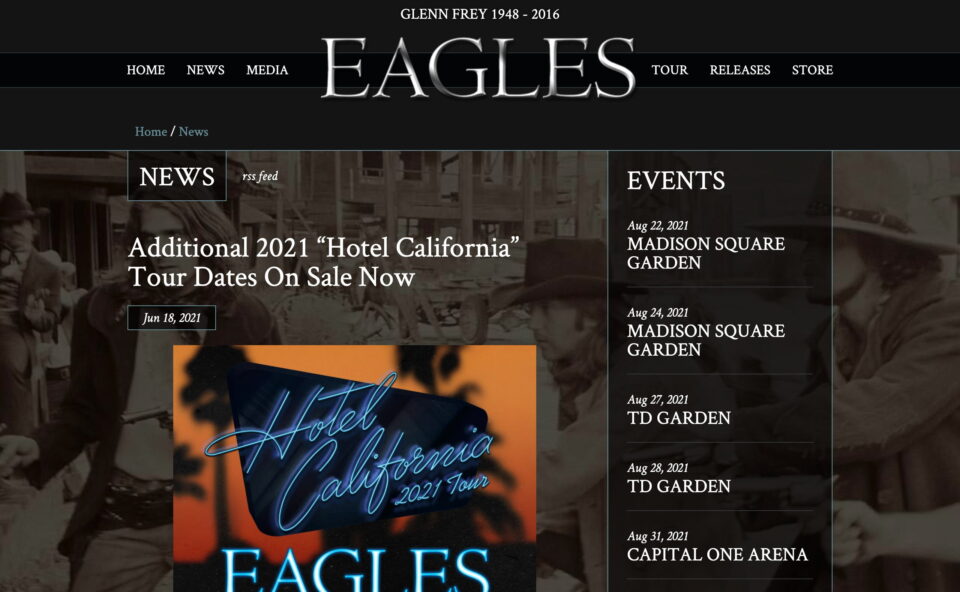 Eagles – Official SiteのWEBデザイン