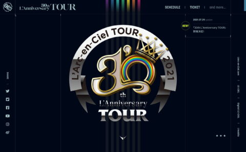 30th L’Anniversary TOURのWEBデザイン