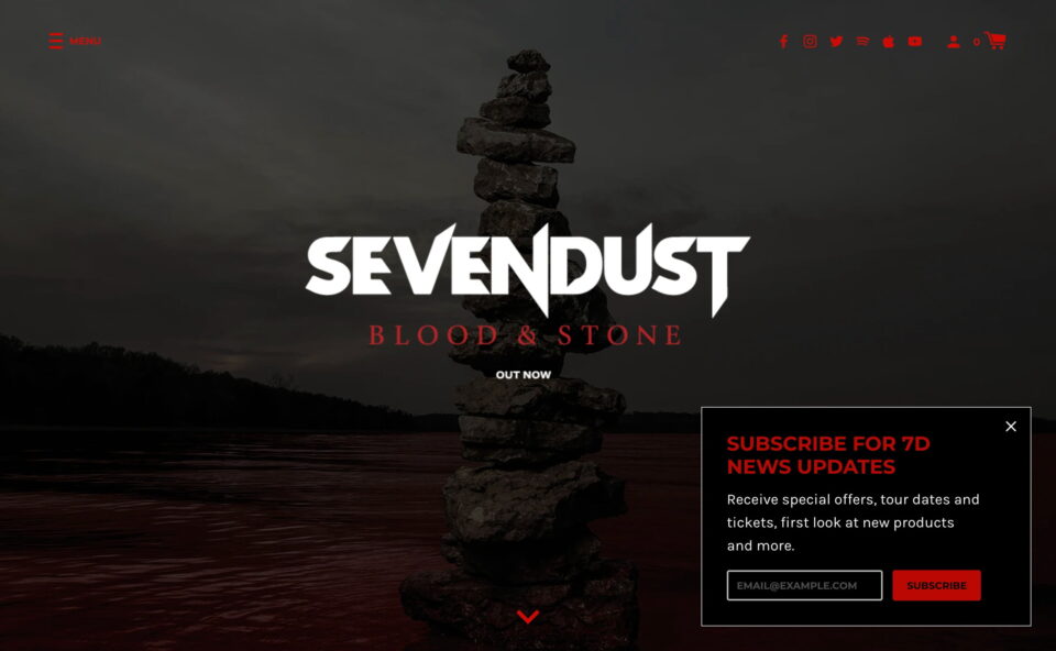 Sevendust | The Official WebsiteのWEBデザイン