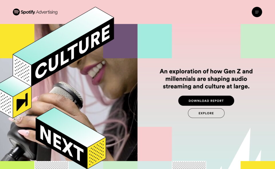 Culture Next: 2021 | Spotify AdvertisingのWEBデザイン