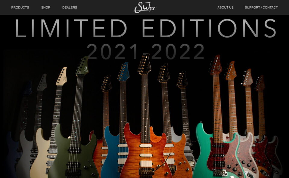 Suhr.com | Welcome to Suhr | JS Technologies, Inc.のWEBデザイン