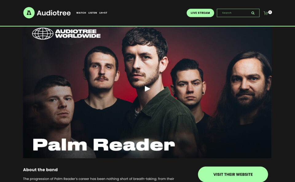 Audiotree | Music DiscoveryのWEBデザイン