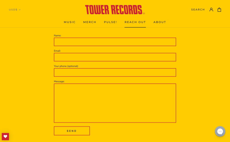 Tower RecordsのWEBデザイン