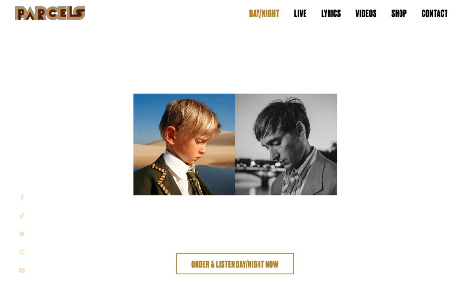 PARCELS – Day/Night – Album OUT NOWのWEBデザイン